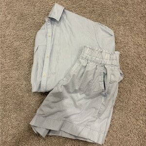 Aerie Stripped Boxer/Button down set